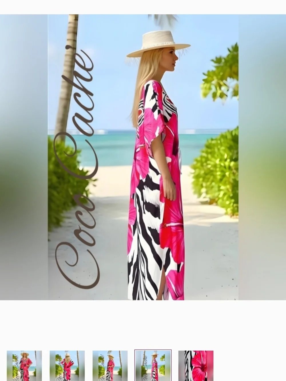 Tropical full length Kaftan/Swim Cover-Up, One size